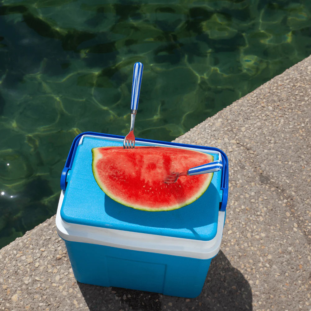 SABRE | Pop! White Stripe 線條玩色系列 | 點心/蛋糕叉&nbsp; | 寶石藍