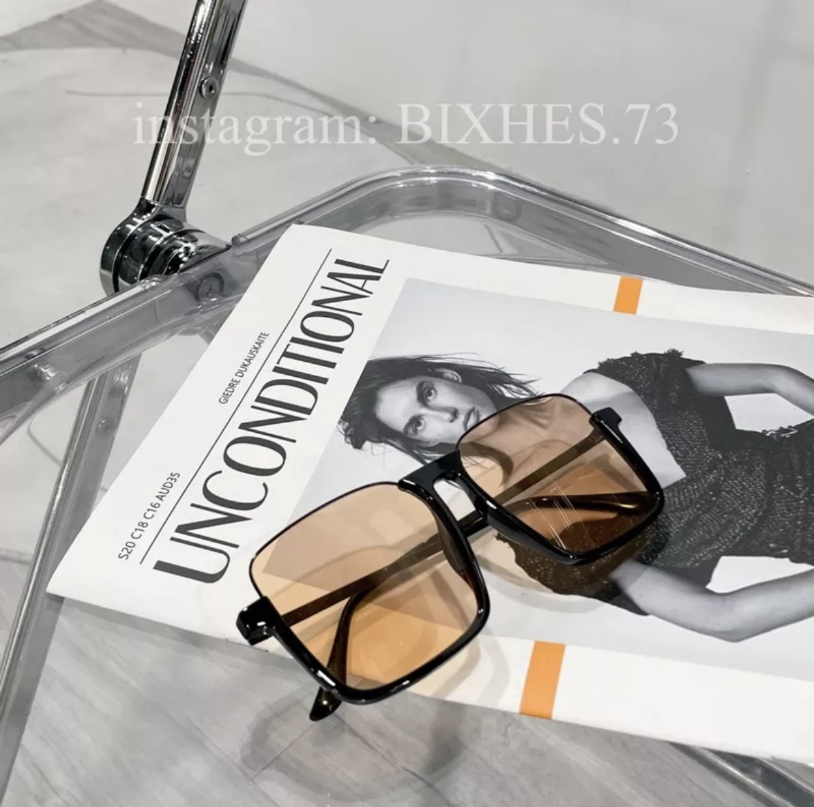 茶色半框墨鏡(J00012)