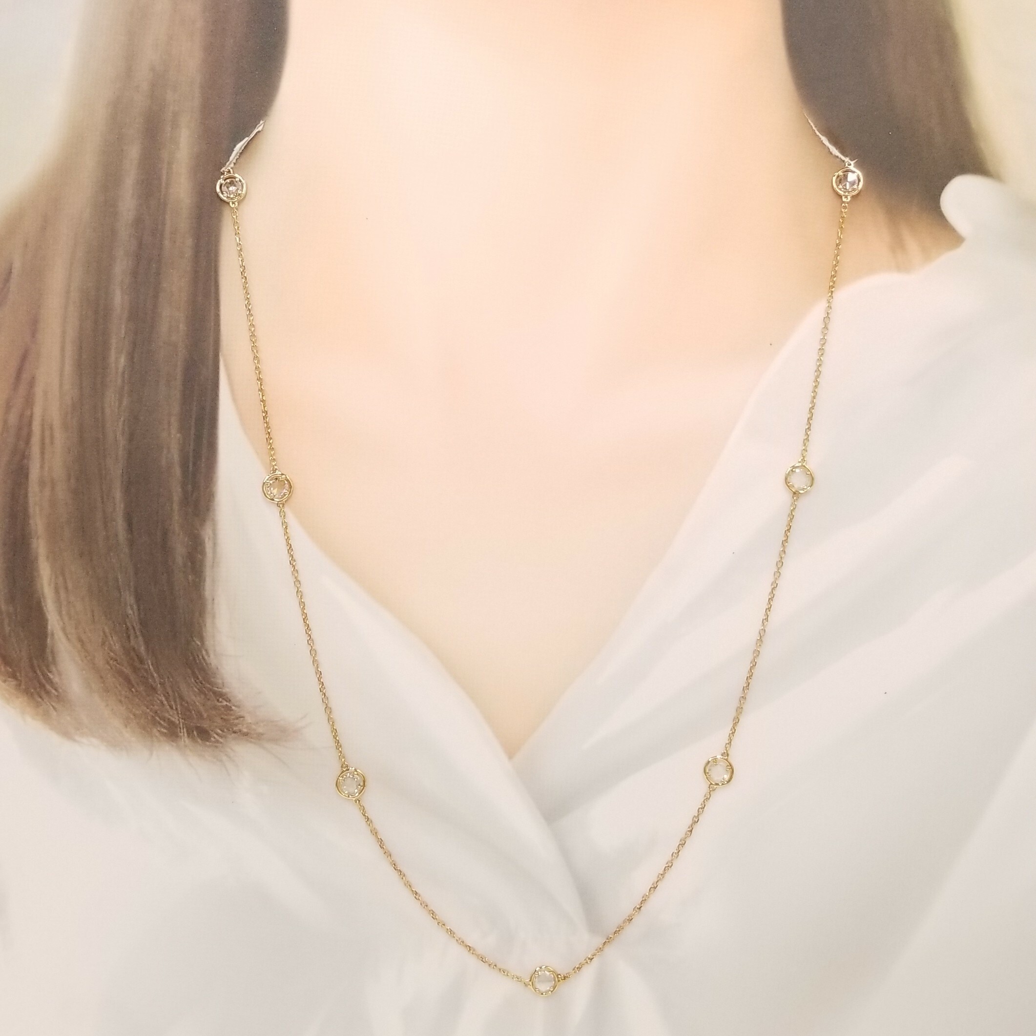 18K Rose Gold 1.67ct Diamond Necklace