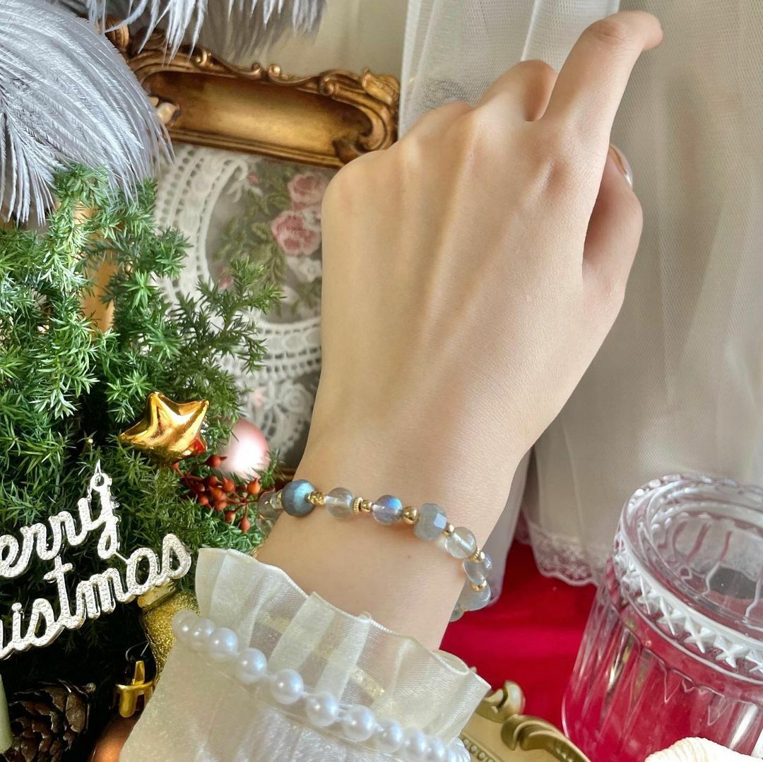 ☽◌*坦拉的圍巾／拉長石．螢石．磷灰