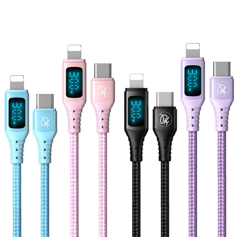 PICKOGEN 皮克全 PD/Lightning/Type-C/iPhone充電線傳輸線快充線VAW數顯 維納斯 1.8M