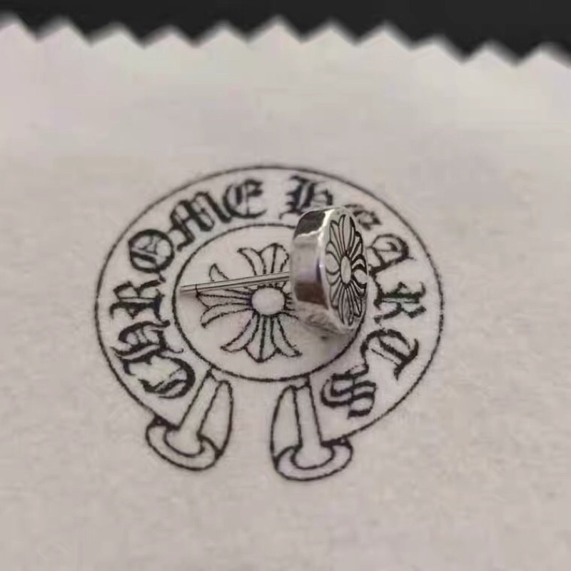 ［hao nice] 100%純銀❤️ 一對兩個 純銀耳環Chrome Hearts克羅心十字架 耳釘十字花復古銀耳飾 防過敏