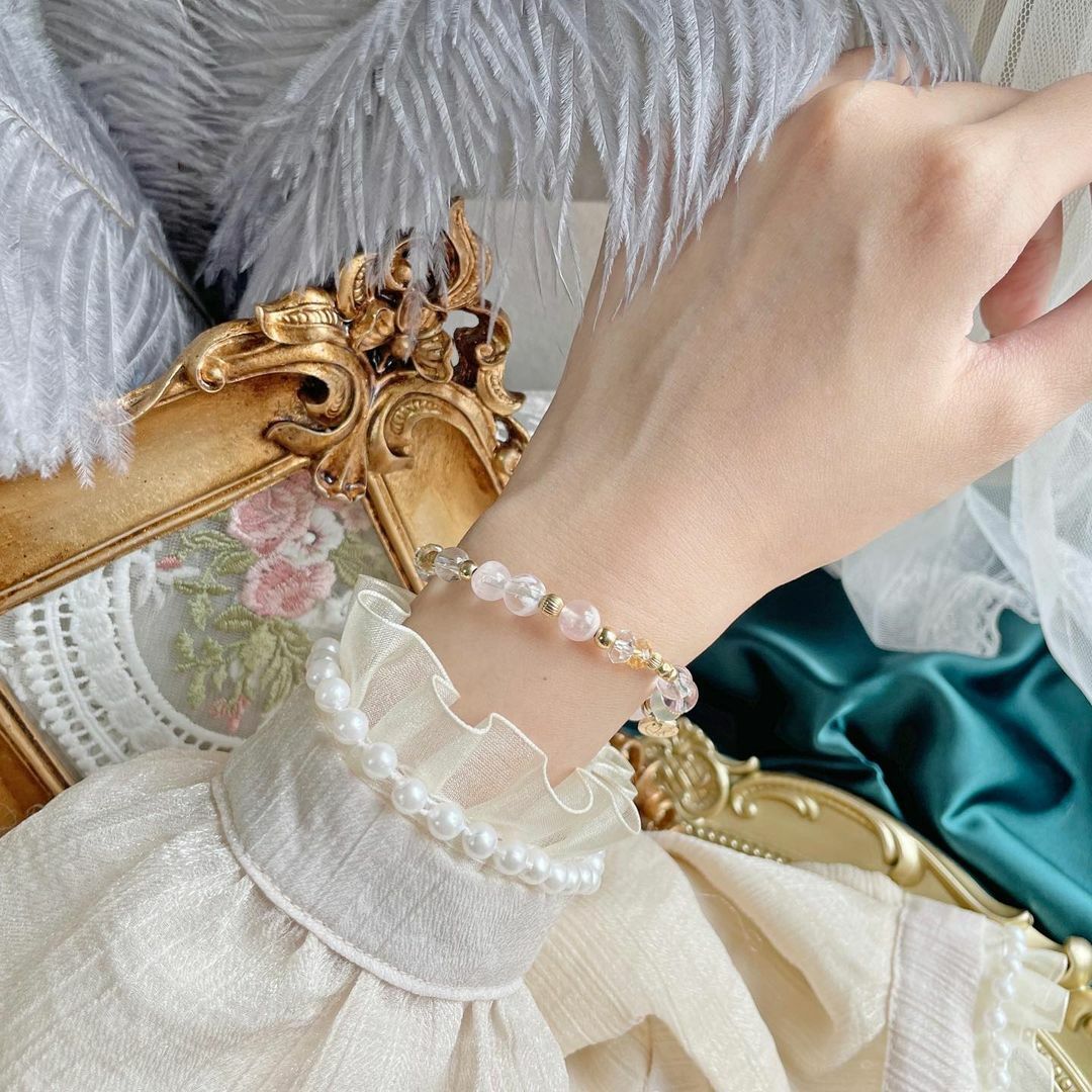 ☽◌*幽雪花紗-花的序曲系列／雪花幽靈．黃水晶．葡萄石．紫水晶