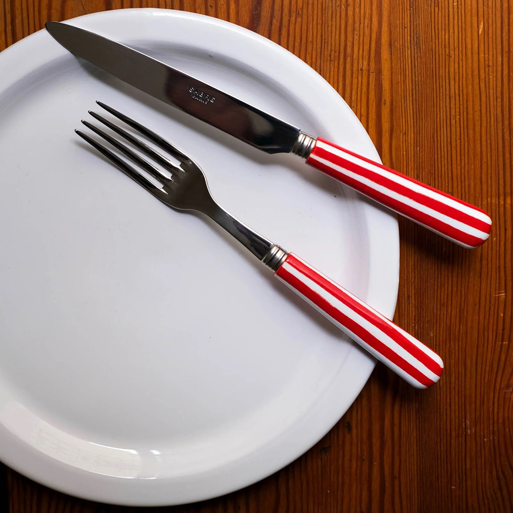 SABRE | Pop! White Stripe 線條玩色系列 | 主餐刀 | 紅