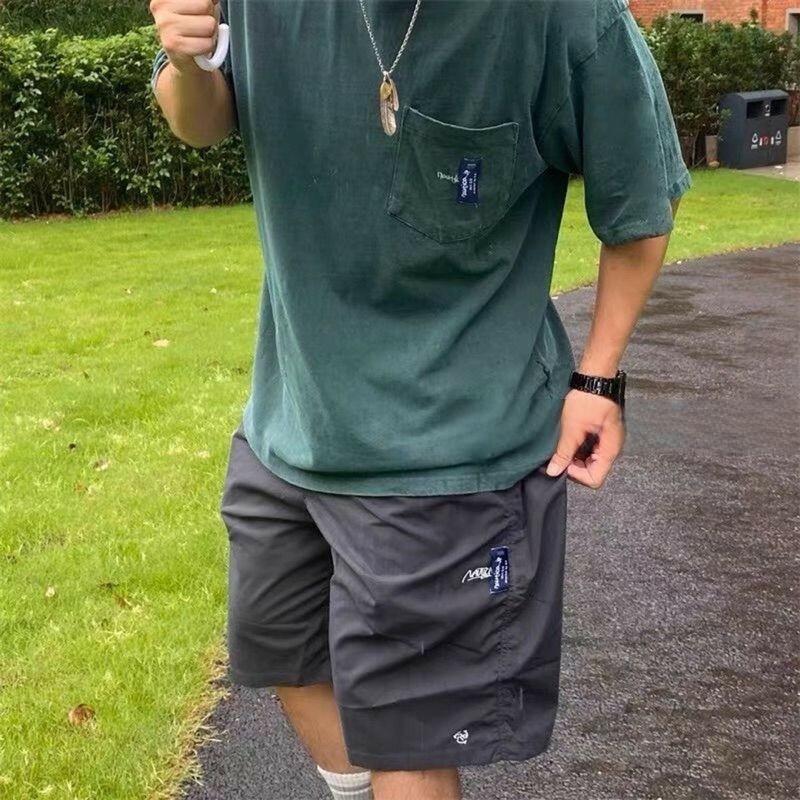 NAUTICA 22ss刺繡小logo尼龍 工裝感 休閒褲 短褲