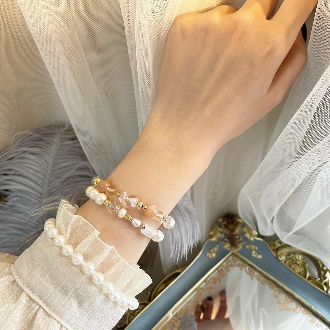 ☽⋆ﾟ◌* 住進蜜桃城堡／橙月光．白幽靈．黃水晶．白水晶