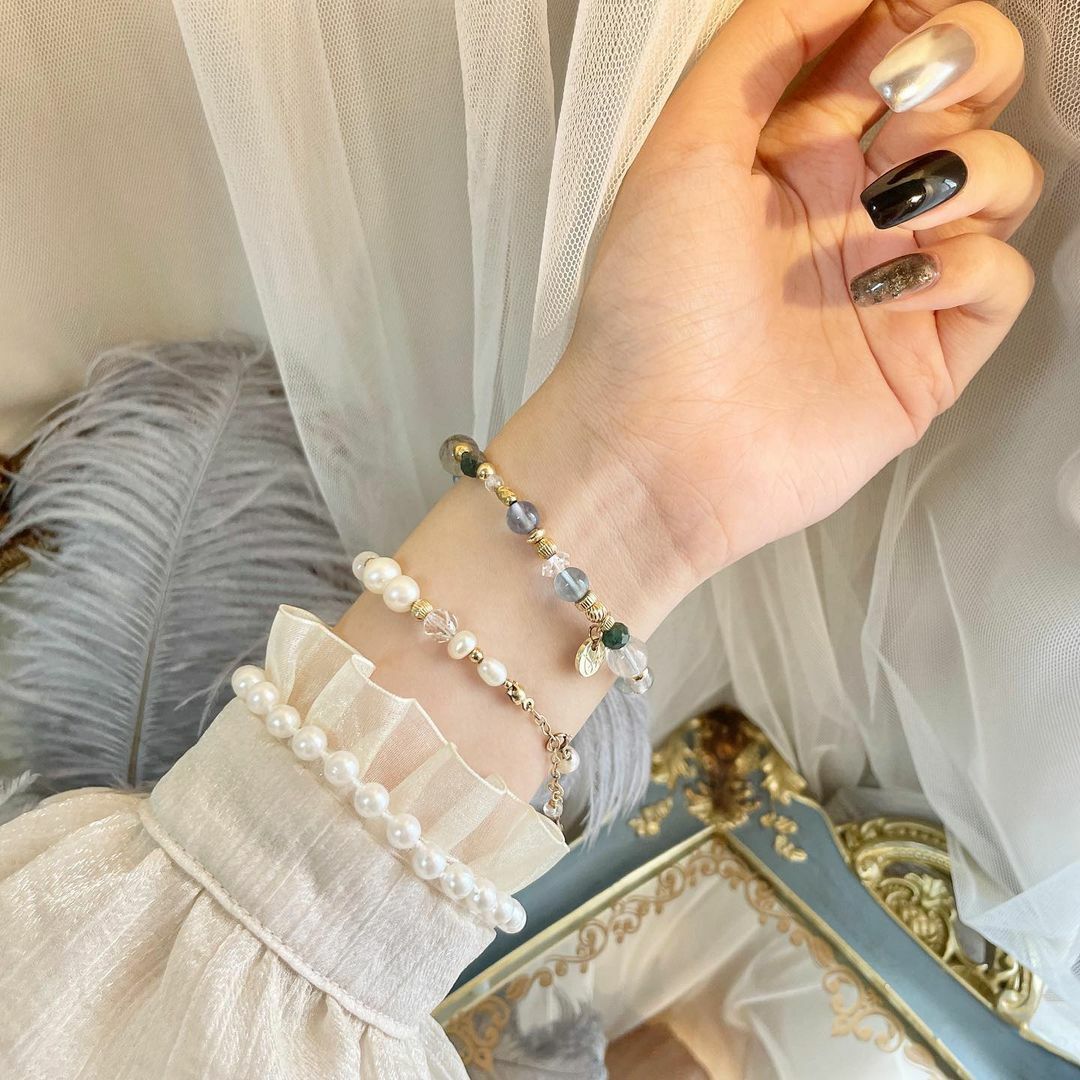 ☽⋆ﾟ◌* 灰階思緒／灰兔毛．藍螢石．綠磷灰