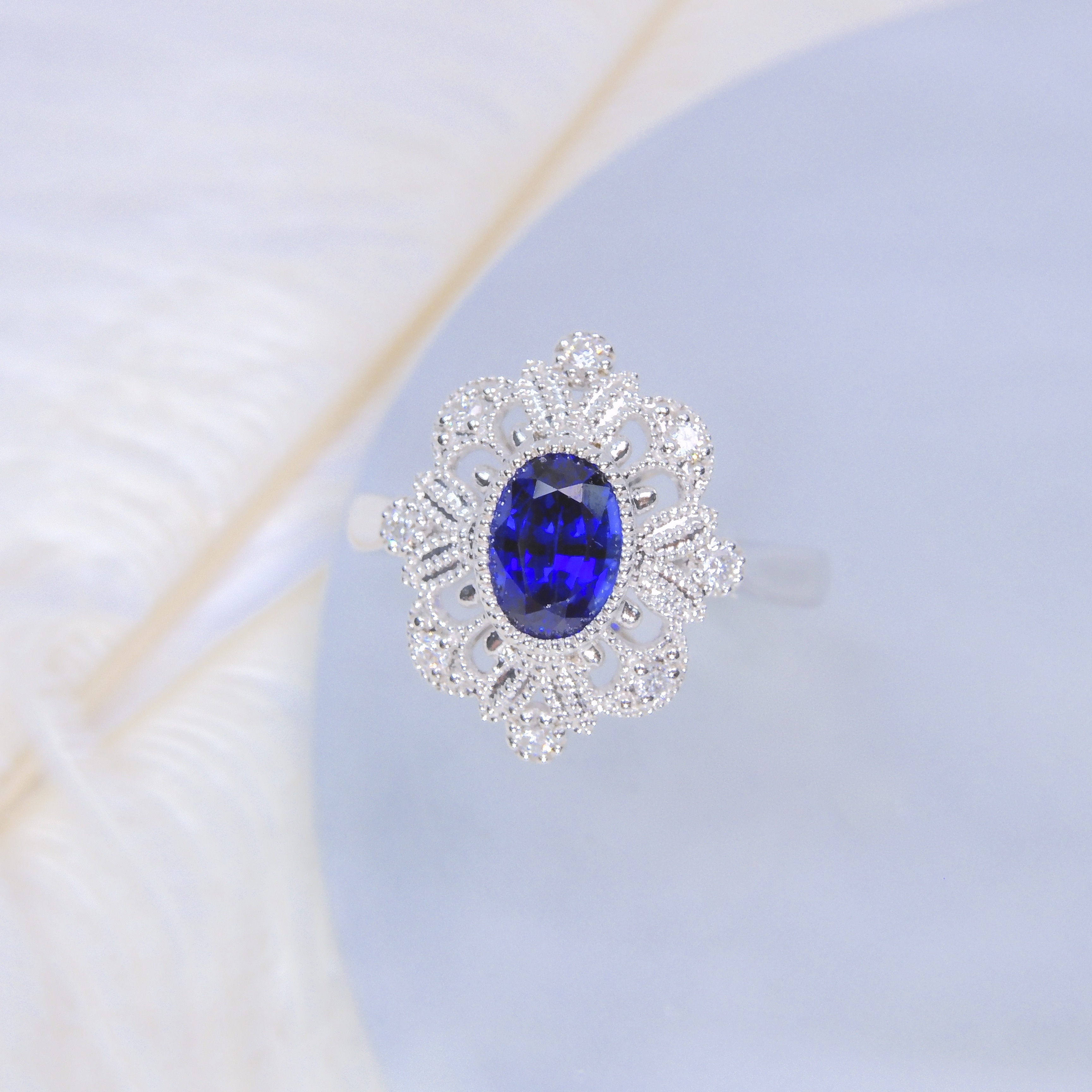 18K金 1.05ct 藍寶石戒指 (配國際證書)