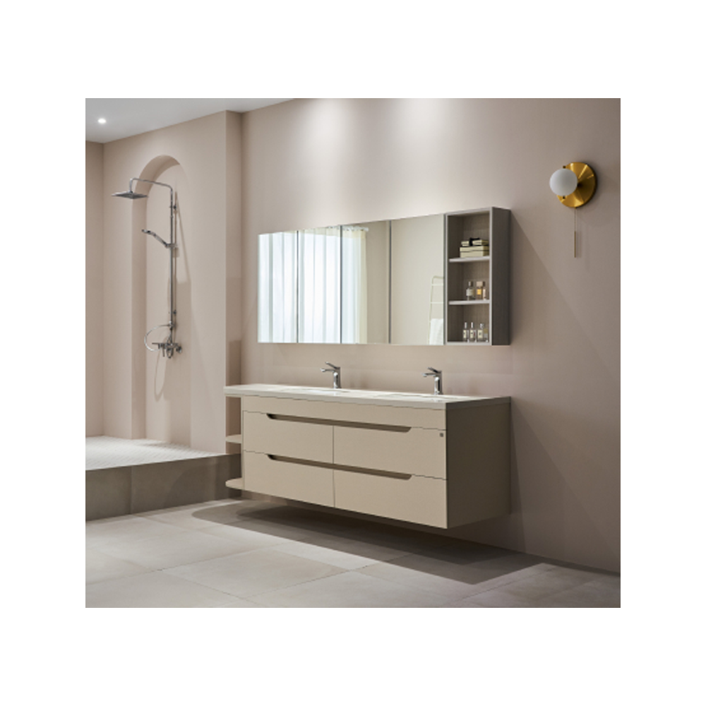 OVO京典衛浴 浴櫃推薦型號 L5512+WSE11-215 +HB214-1 / F8056 檯面式臉盆搭配範例 *