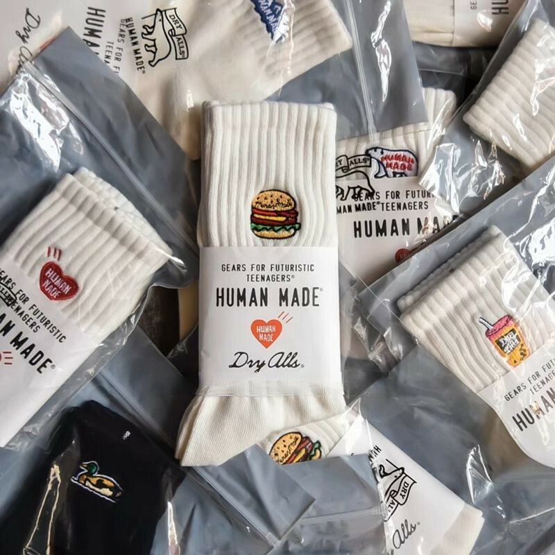 Human made 漢堡 熊貓 可愛logo 短襪 長襪 棉襪