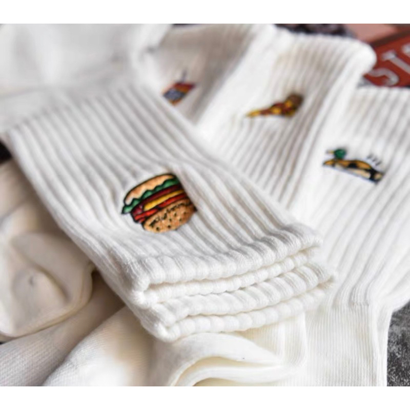 Human made 漢堡 熊貓 可愛logo 短襪 長襪 棉襪