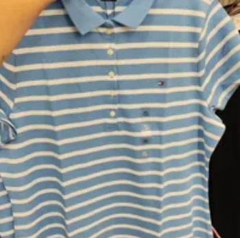 [S] TOMMY HILFIGER SLIM FIT STRIPE POLO DRESS,BLUE BURST MULTI, 76J3658-430 (STH333)