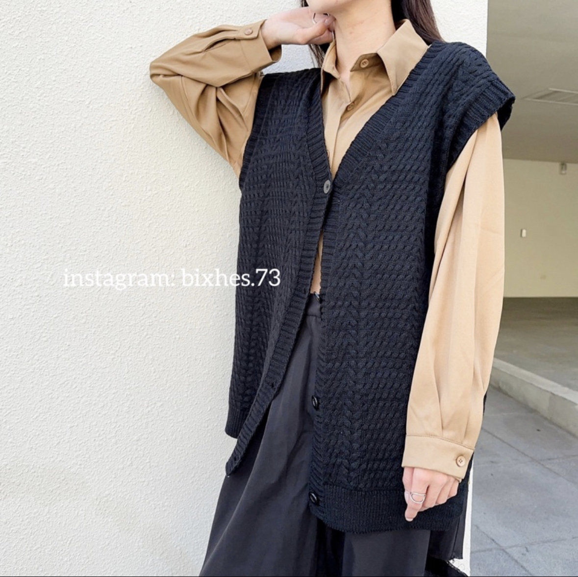 麻花外搭針織背心(C00033)