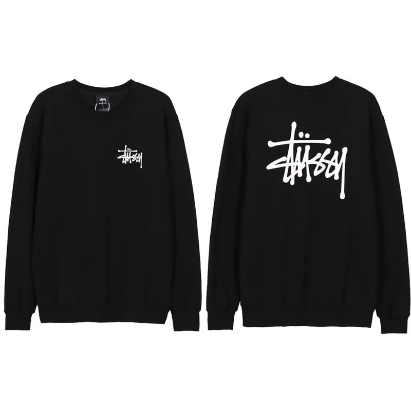 [HAO NICE]  Stussy圓領素色經典logo長袖大學T  薄款