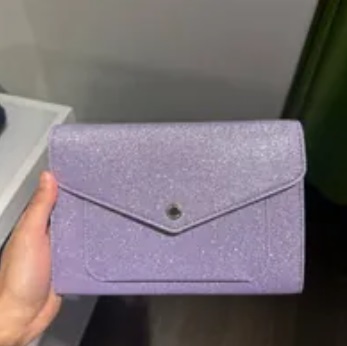 [S] KATE SPADE K9336 TINSEL GLITTER FABRIC FLAP CROSSBODY,LILAC FROS, 196021189975 (SKS681)