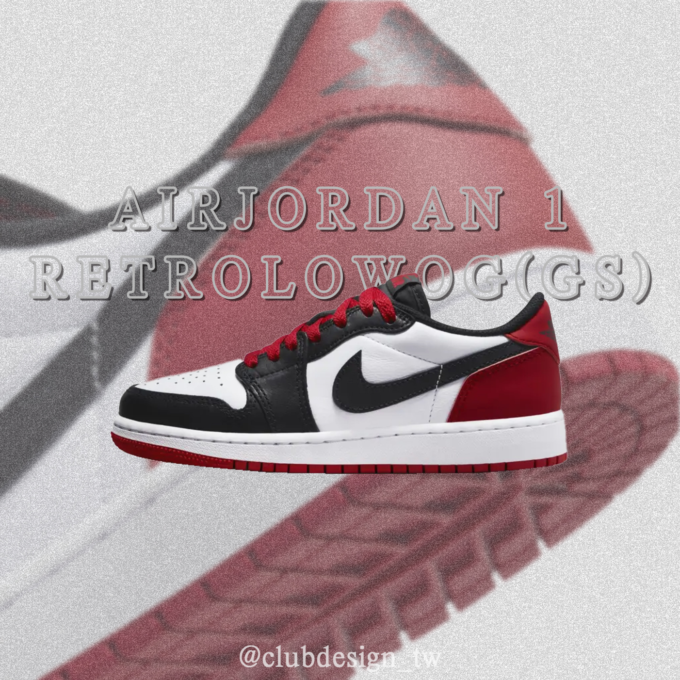 -(D5b)-AIR JORDAN 1 RETRO LOW OG (GS) 白黑紅 黑頭 "BLACK TOE 2023"-CZ0858 106