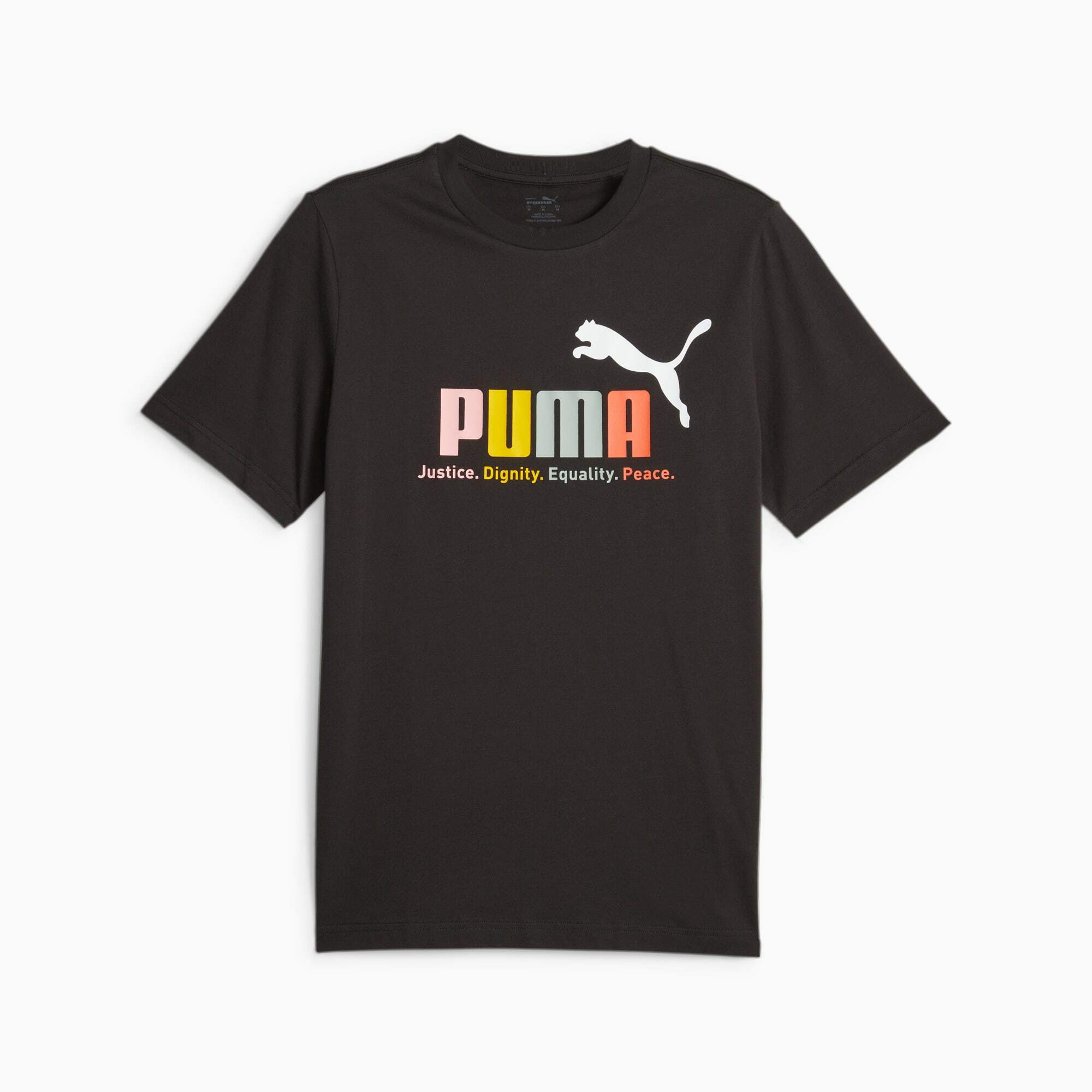 PUMA ESS + MULTICOLOR  男裝綿TEE 黑色 (特價貨品，不設退換)