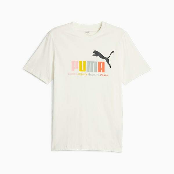 PUMA ESS + MULTICOLOR  男裝綿TEE 白色 (特價貨品，不設退換)