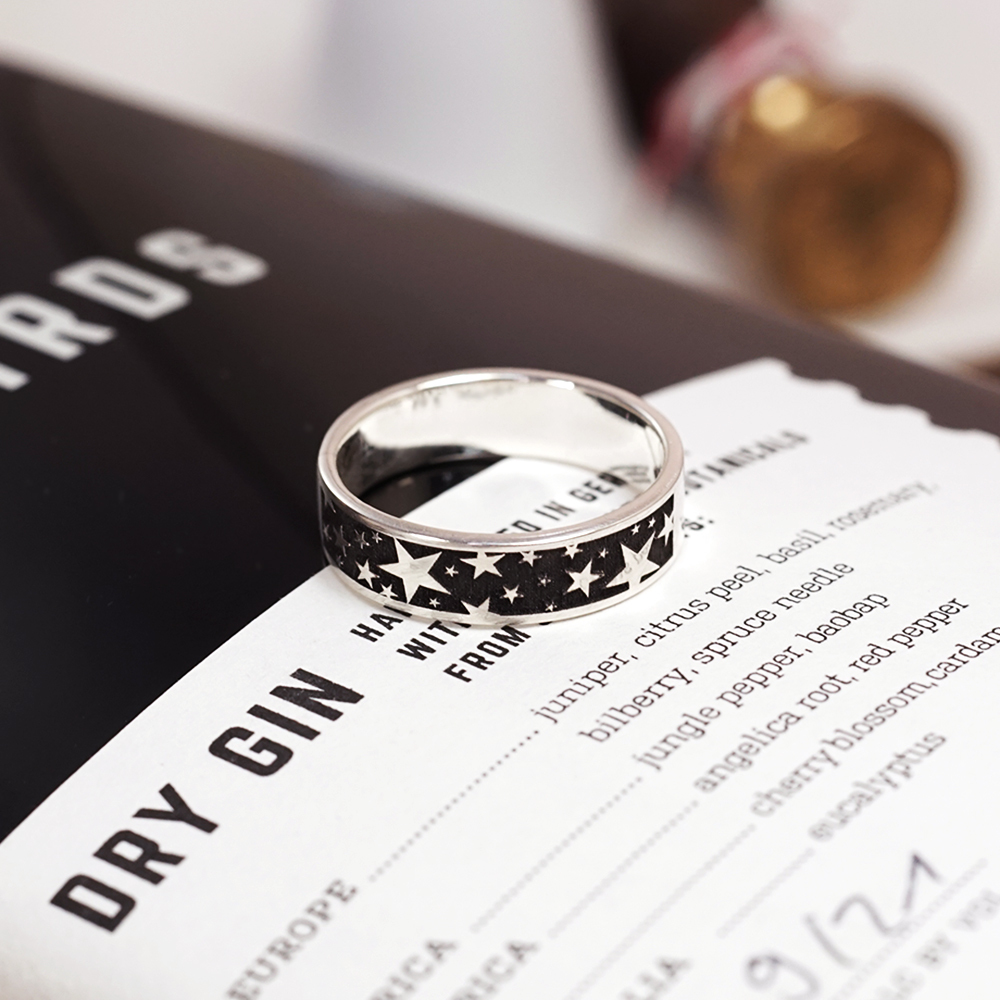 圖框系列 繁星點點銀戒 925純銀戒指