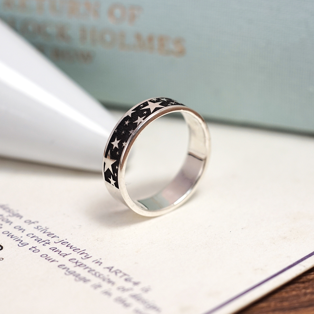 圖框系列 繁星點點銀戒 925純銀戒指