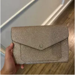 [S] KATE SPADE K9336 TINSEL GLITTER FABRIC FLAP CROSSBODY,ROSE GOLD, 6021189920 (SKS691)
