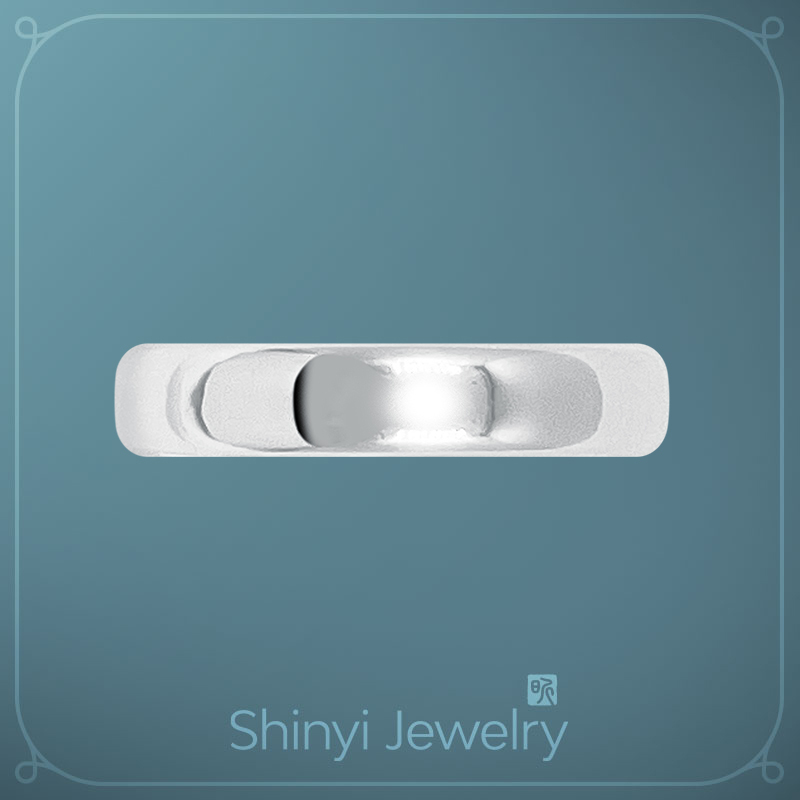 光面心經足銀戒