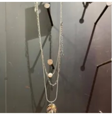 [S] NYU.NYU MULTI LAYER PEARL NECKLACE,SILVER, SNN197 (SNN197)