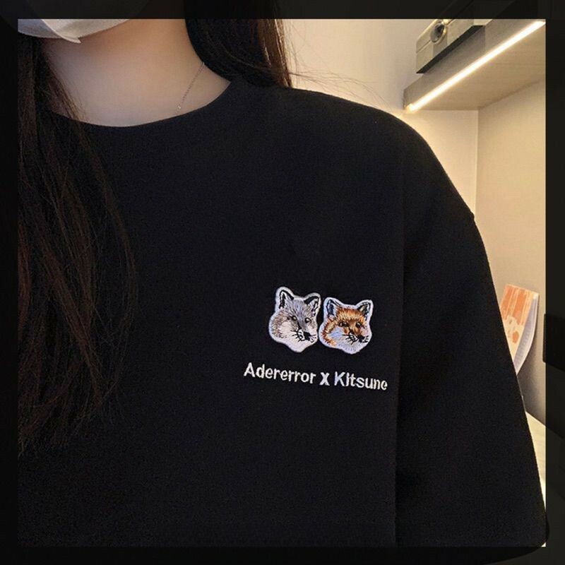 ADER ERROR  刺繡狐狸  百搭寬鬆短袖  男女款