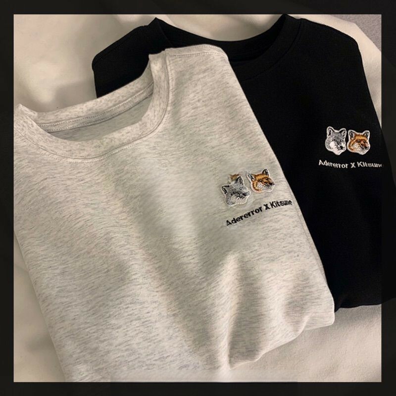 ADER ERROR  刺繡狐狸  百搭寬鬆短袖  男女款