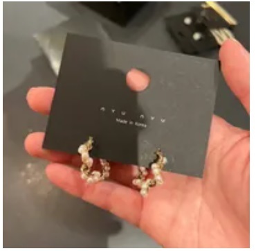 [S] NYU.NYU TWIST BEADS EARRING,GOLD, SNN204 (SNN204)