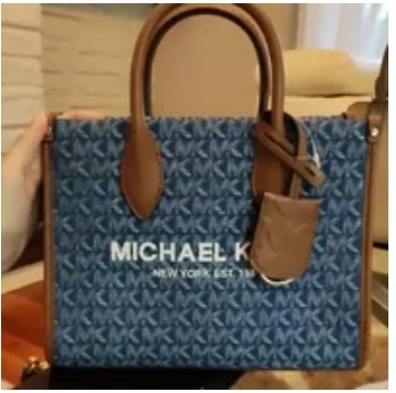 [S] MICHAEL KORS 35F2G7ZC1J MIRELLA SM SHOPPER TZ XBODY,DENIM MULTI (FINAL SALE), 196163437484 (SMK420)