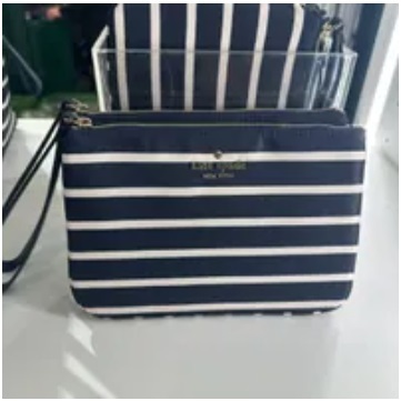 [S] KATE SPADE KB575 CHELSEA THE LITTLE BETTER NYLON MEDIUM WRISTLET POUCH,PARISIAN N, 196021272714 (SKS694)