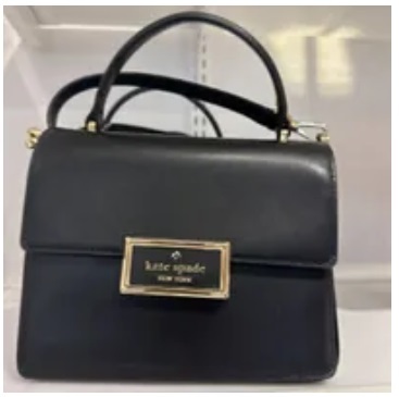 [S] KATE SPADE KA755 REEGAN SMOOTH LEATHER TOP HAND,BLACK, 196021216886 (SKS695)