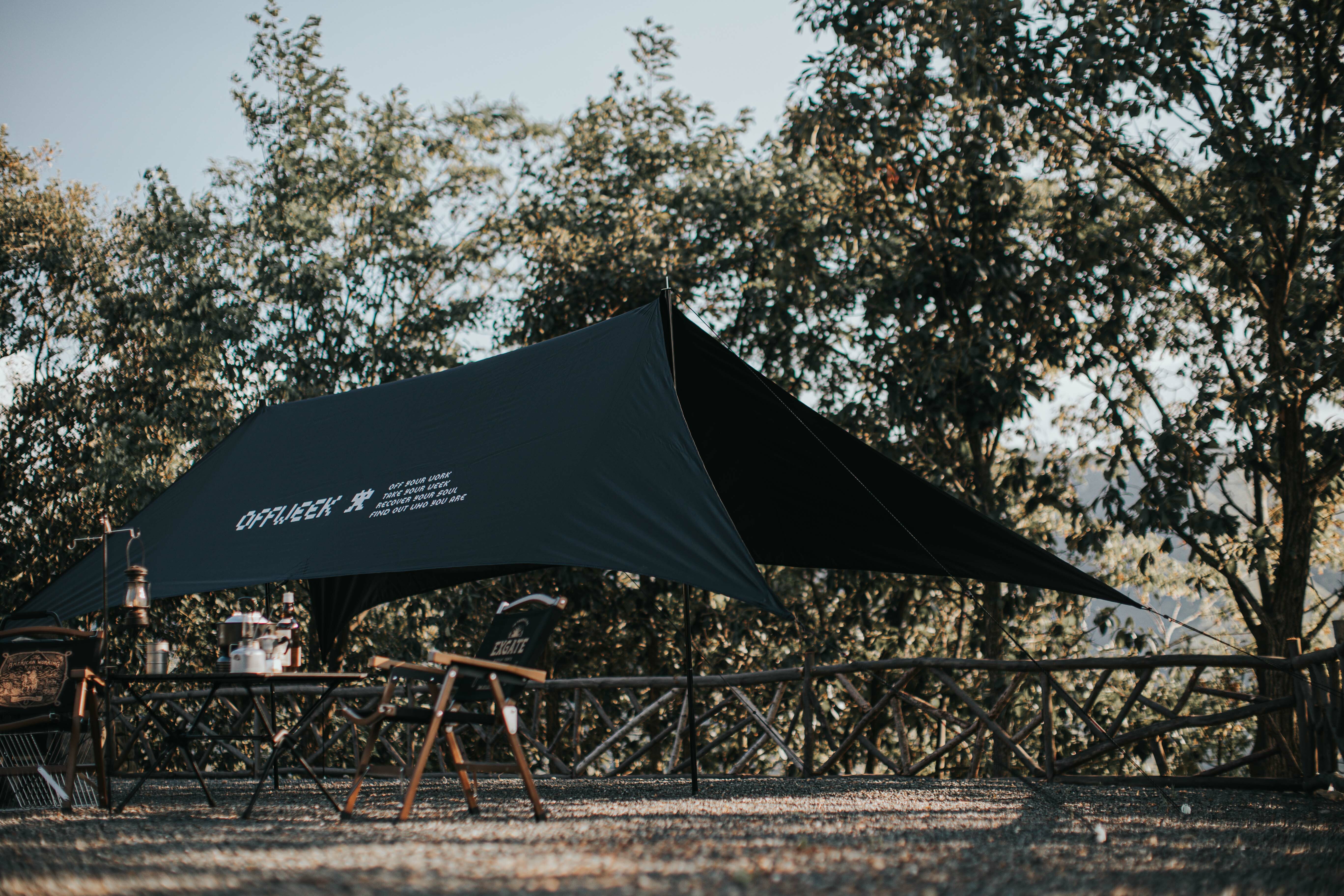 【OFFWEEK】輕量化X型黑膠天幕