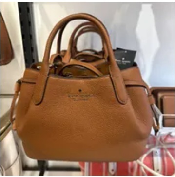 [S] KATE SPADE K8135 DUMPLING PEBBLED LEATHER SM SATCHEL,WARM GINGE, 196021120480 (SKS697)