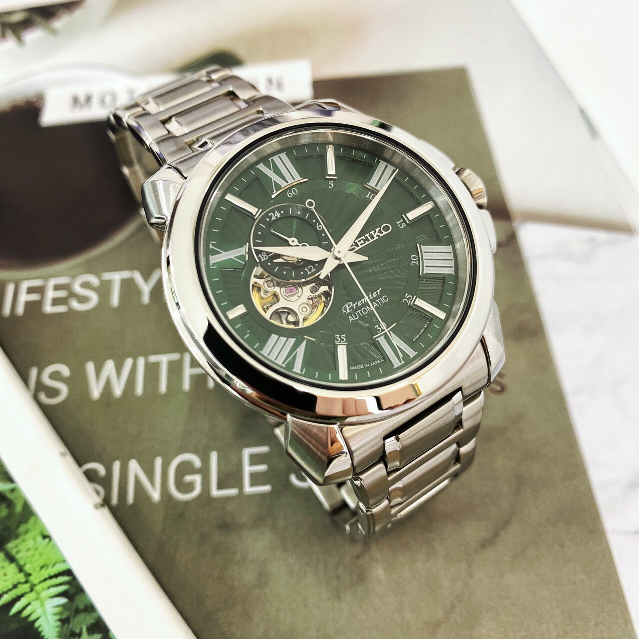 【SEIKO 精工】Premier 開芯機械錶4R39-00S0G 43mm 現代鐘錶