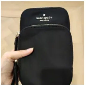 [S] KATE SPADE KC636 CHELSEA KSNYL NS DLZP PHONE CROSSBODY,BLACK, 196021322150 (SKS699)