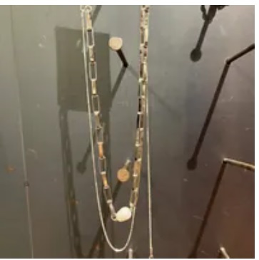 [S] NYU.NYU MULTI LAYER 2 PEARL NECKLACE,SILVER, SNN216 (SNN216)