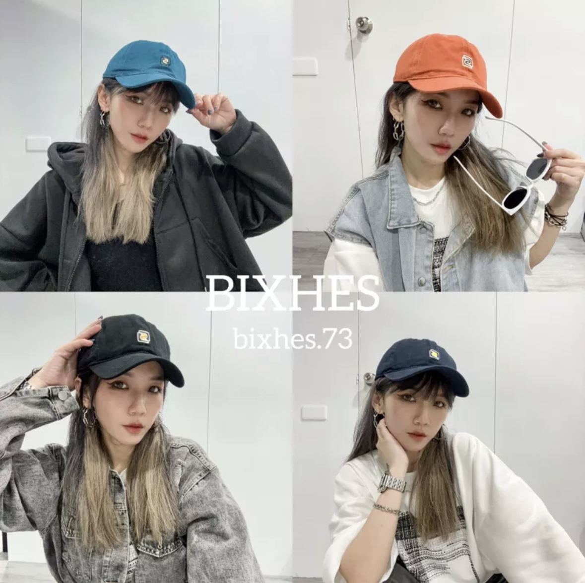 S方框撞色老帽(H00010)