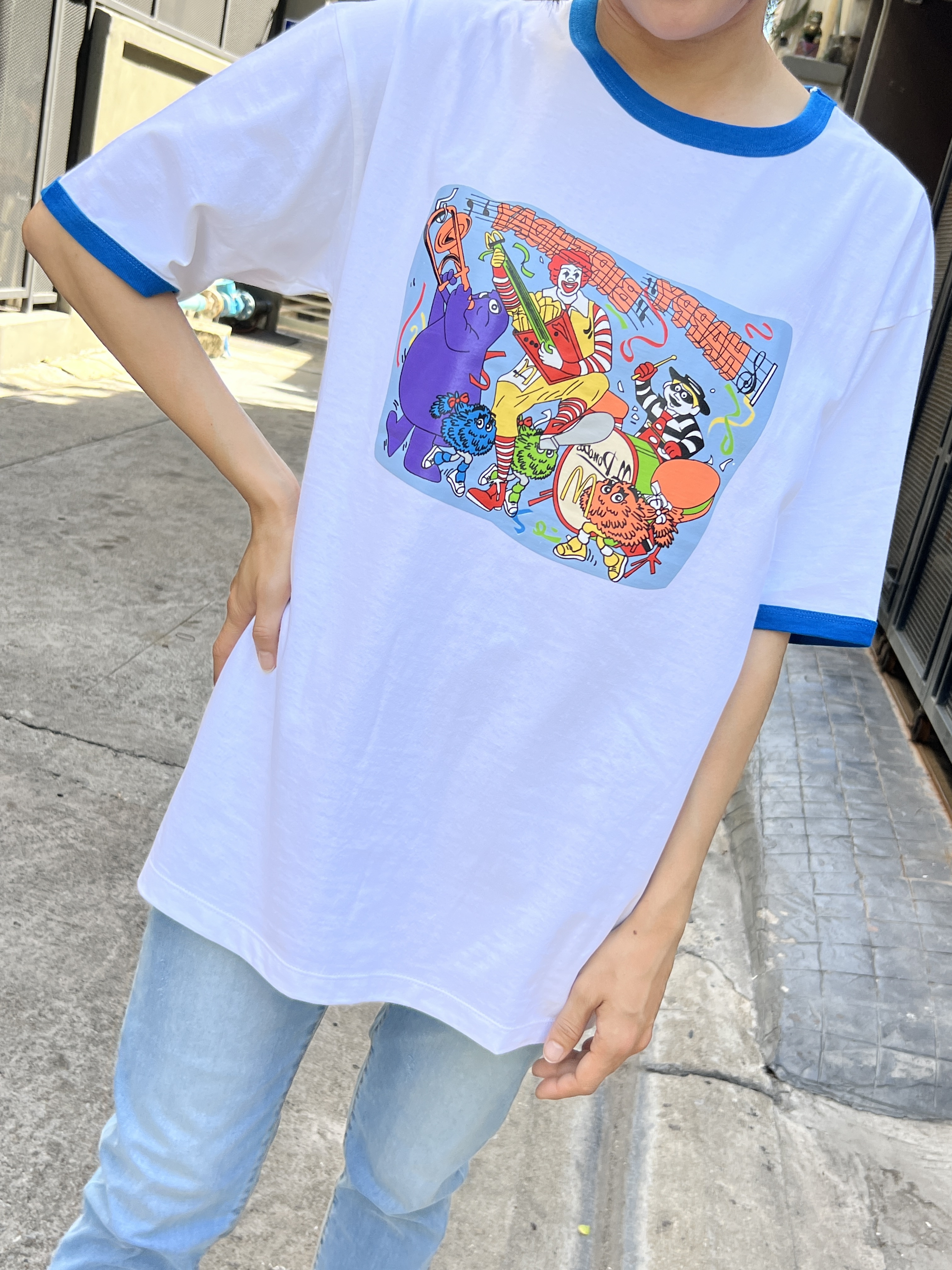 泰國水藍配色領麥當勞家族T