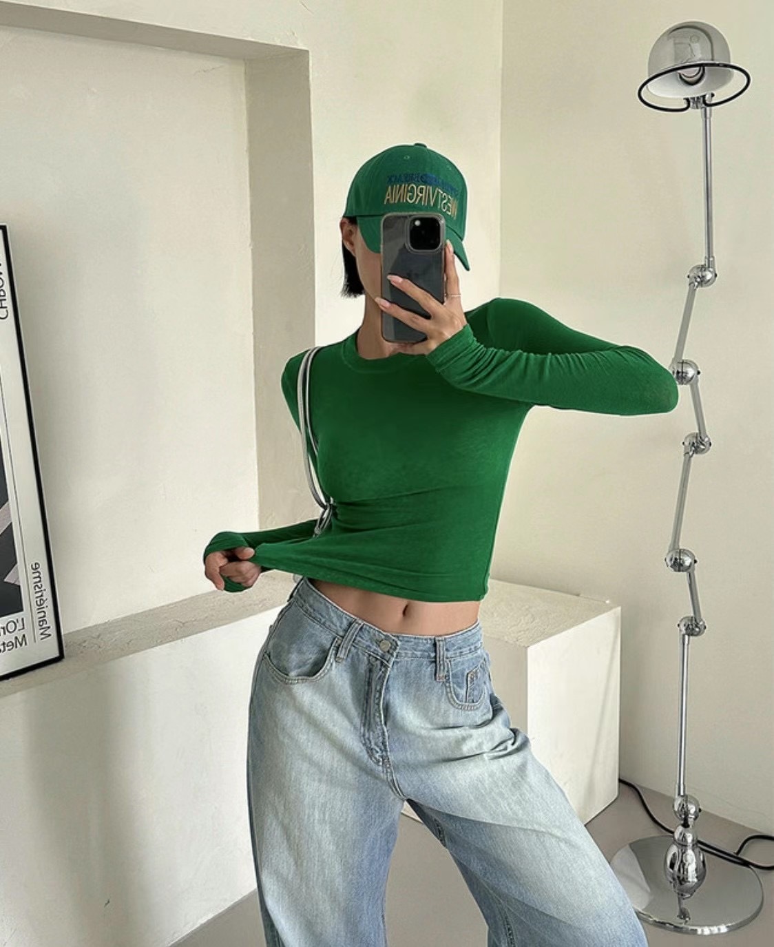 🇰🇷韓國 正肩 短版 長袖 上衣