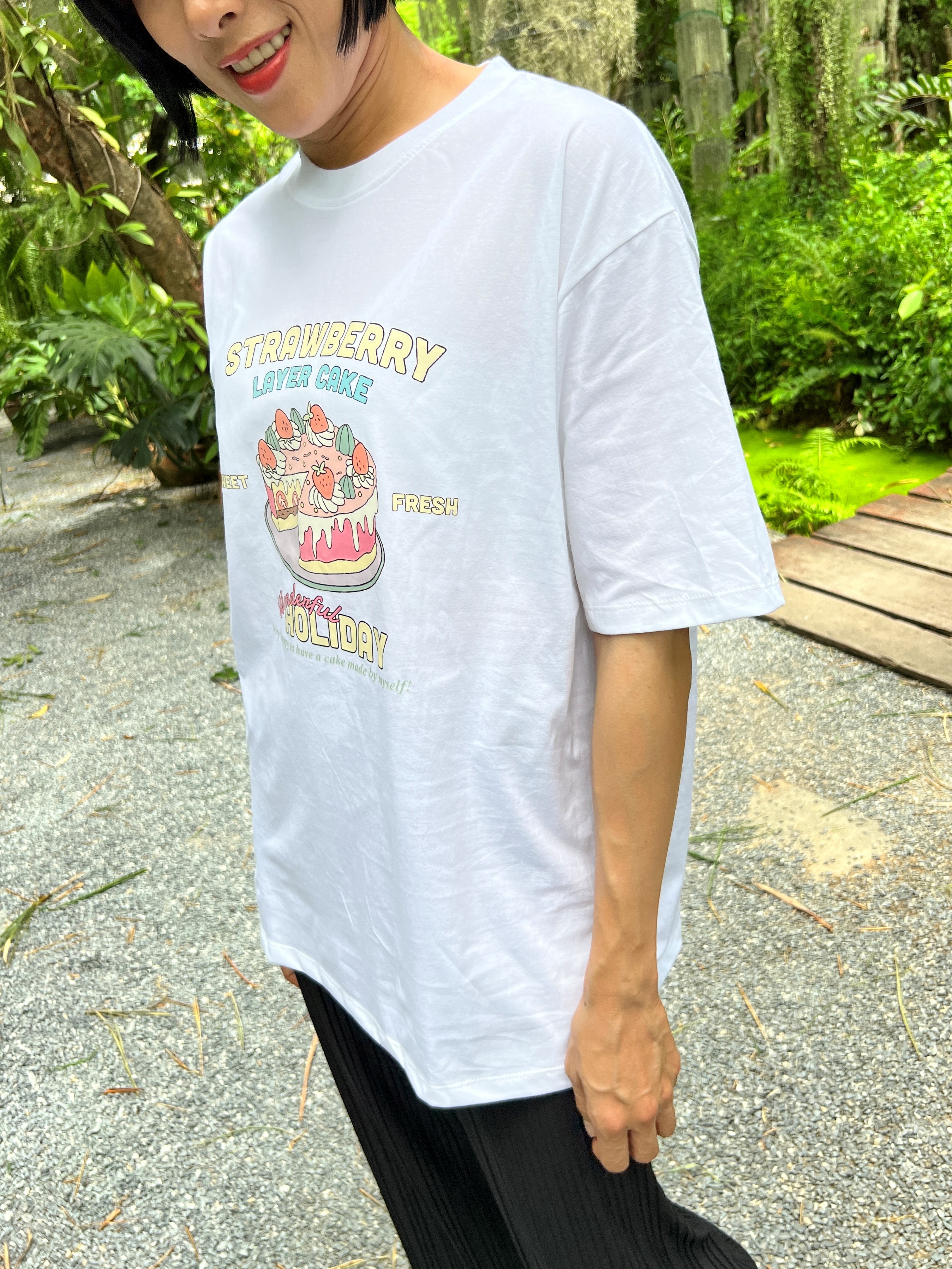 泰國小文青starberry蛋糕配色T (白)