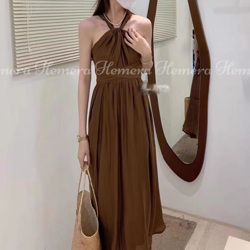 DR23S0762 交叉掛頸雪紡連身裙