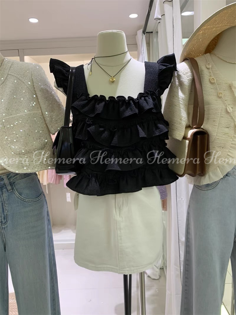 TP23S0765 飛飛袖層層蛋糕上身