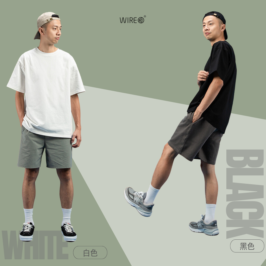 WIRE 落肩寬鬆 五分袖 短T 8.8oz 重磅HEAVY 32支雙股 純棉素色短袖【 FUZY 】- S201599