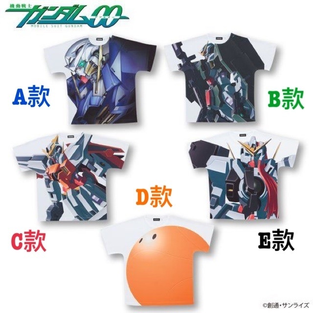Pbandai 預訂2023/9月 機動戦士ガンダム00 フルパネルTシャツ 第一弾 Tee