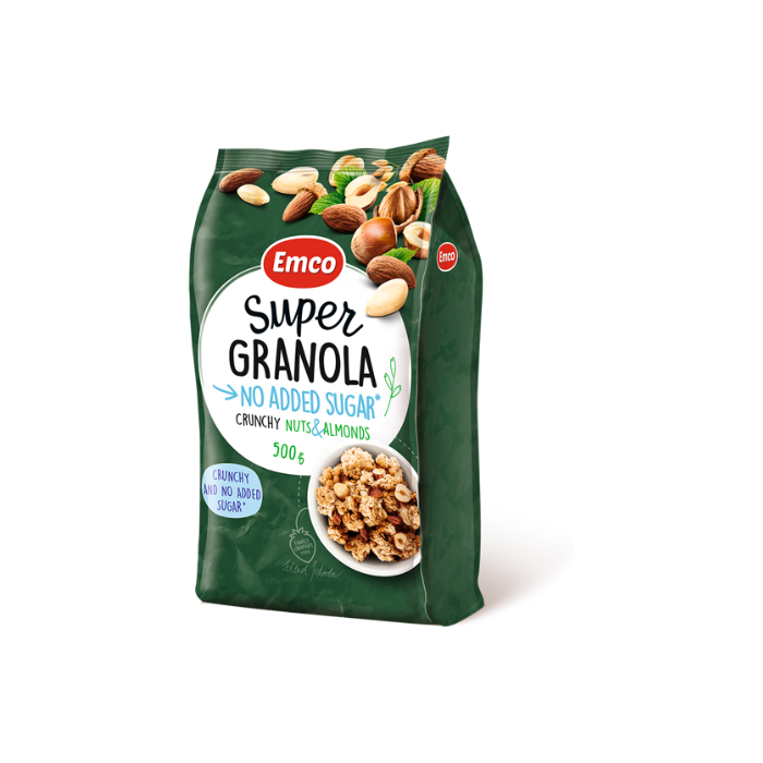 Emco 無加糖高蛋白質穀物脆片早餐 - 雜錦果仁（500克）（57510）