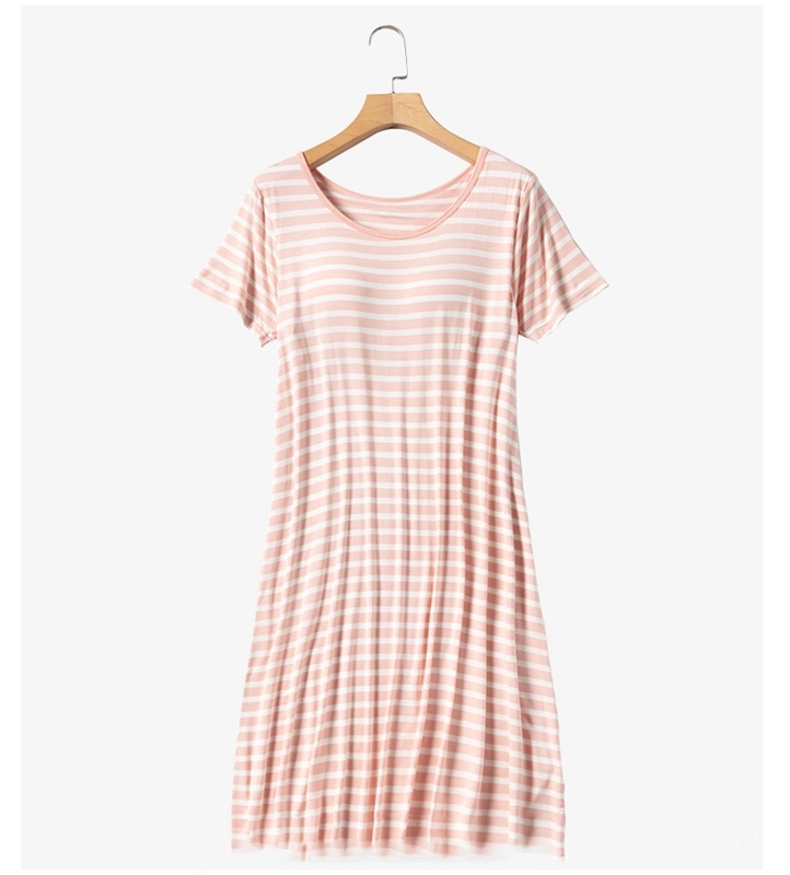 莫代爾條紋Bra家居洋裝  四色