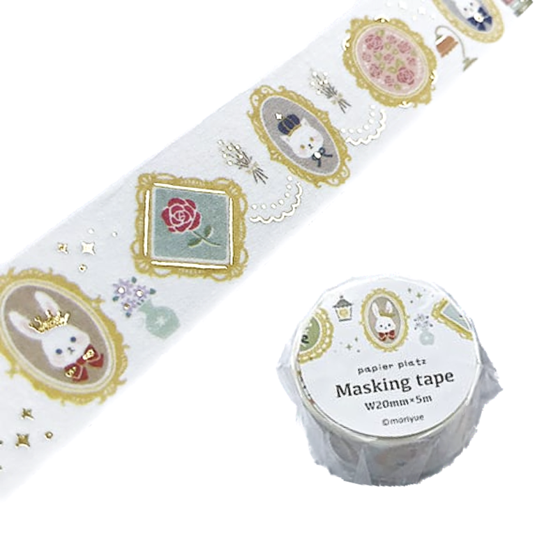Papier Platz Masking Tape with Hot Foil Stamping－moriyue (Japanese Stationery Brand)