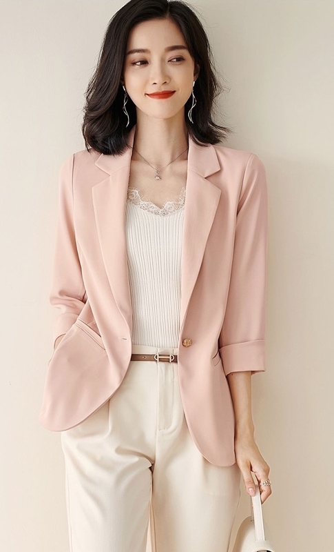 單釦七分袖西裝外套 五色